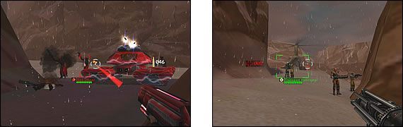 Wystarczy tylko pomóc Mobiusowi w dotarciu do helikoptera GDI znajdującego się za skałami, z lewej i misja zostanie zakończona - Misja 09: All Brains, No Brawn | Command & Conquer Renegade - Command & Conquer: Renegade - poradnik do gry