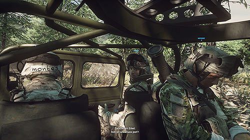 Przyjemna przejażdżka przez las na początku misji szybko zmieni się w krwawą jatkę, za sprawą pułapki jako zastawili na was wrogowie - Misja 10- Miedzy młotem a kowadłem | Kampania | Battlefield 3 - Battlefield 3 - poradnik do gry