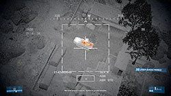 W okolicy znajduje się stacja benzynowa (zaznaczona na poniższym obrazku), którą można zniszczyć dla ułatwienia, kiedy w pobliżu znajdzie się grupa wrogów - Misja 2- Ogień z Nieba | Kooperacja | Battlefield 3 - Battlefield 3 - poradnik do gry