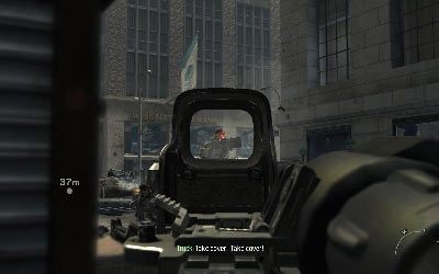 Kiedy się do niego zbliżysz na skrzyżowanie wjedzie pojazd opancerzony - I- Black Tuesday | Opis przejścia gry | Call of Duty Modern Warfare 3 - Call of Duty: Modern Warfare 3 - opis przejścia i operacje specjalne - poradnik do gry