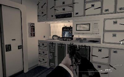 Po zejściu na dół wejdź do małego pomieszczenia przed tobą i spójrz w prawo - I- Turbulence | Opis przejścia gry | Call of Duty Modern Warfare 3 - Call of Duty: Modern Warfare 3 - opis przejścia i operacje specjalne - poradnik do gry
