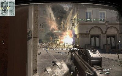 Po wyjściu na zewnątrz załatw kilku żołnierzy, którzy wbiegną na górę po schodach z lewej - Toxic Paradise | Operacje Specjalne | Call of Duty Modern Warfare 3 - Call of Duty: Modern Warfare 3 - opis przejścia i operacje specjalne - poradnik do gry