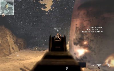 Teraz zmień broń na pistolet maszynowy, wyceluj i przejdź za płonący wrak z prawej - Hostage Taker | Operacje Specjalne | Call of Duty Modern Warfare 3 - Call of Duty: Modern Warfare 3 - opis przejścia i operacje specjalne - poradnik do gry