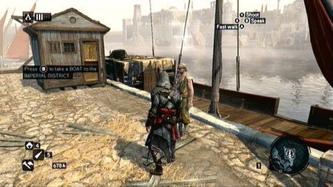 W porcie będzie na ciebie czekał marynarz, którzy zabierze cię do drugiej dzielnicy - Sekwencja 2 - The Crossroads of The World (6) | Opis przejścia AC Revelations - Assassins Creed: Revelations - poradnik do gry