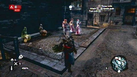 Po rozmowie z przywódczynią Romów, udaj się we wskazane miejsce i opłać grupę cyganek (B) - Sekwencja 3 - Lost and Found (9,10) | Opis przejścia AC Revelations - Assassins Creed: Revelations - poradnik do gry