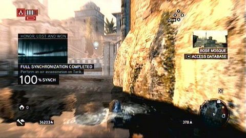 Musisz teraz opuścić zaznaczoną na mapie strefę i ukryć się przez strażnikami - Sekwencja 6 - Fortunes Disfavor (1,2) | Opis przejścia AC Revelations - Assassins Creed: Revelations - poradnik do gry