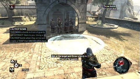 Po rozpoczęciu zadania rzuć Caltrops Bomb przed grupkę żołnierzy - Misje Piri Reisa - Datura, Caltrops | Zadania dodatkowe AC Revelations - Assassins Creed: Revelations - poradnik do gry