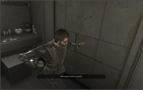 Na trzecie piętro wejdziesz schodami lub tak jak ostatnio, wizytując cele - (2) Wariant pokojowy - Zbadaj skrzydło przesłuchań - W brzuchu bestii - Deus Ex: Human Revolution - The Missing Link - poradnik do gry