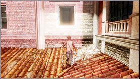 Po lewej stronie trafimy na deski oparte o barierkę, korzystając z nich przeskakujemy na lampy [1] - Rozdział 3- Robota na poziomie | Opis przejścia Uncharted 3 Oszustwo Drakea - Uncharted 3: Oszustwo Drakea - poradnik do gry