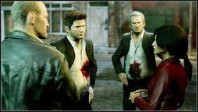 Po przeskoczenie przez ogrodzenie znajdziemy się na podwórku z przyczepą, którą należy przepchnąć pod wysoki płot [1], a następnie skorzystać z utworzonego podestu by dostać się na szerszą ulicę - Rozdział 4- Huczny upadek | Opis przejścia Uncharted 3 Oszustwo Drakea - Uncharted 3: Oszustwo Drakea - poradnik do gry