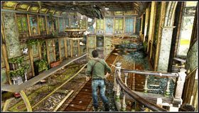Wraz z Sullivanem podnosimy drewniany kredens, a następnie wskakujemy na niego [1] by dostać się na kręcone schody - Rozdział 6- Chateau (1) | Opis przejścia Uncharted 3 Oszustwo Drakea - Uncharted 3: Oszustwo Drakea - poradnik do gry