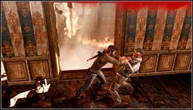 Podczas naszej wspinaczki po ścianach, przybiegną przeciwnicy, przed którymi Sullivan będzie nas osłaniał [1] - Rozdział 7- Nie wychodź ze światła | Opis przejścia Uncharted 3 Oszustwo Drakea - Uncharted 3: Oszustwo Drakea - poradnik do gry