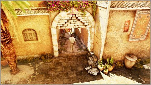 Po wylądowaniu w Syrii udajemy się za Eleną wąskimi ulicami miasta [1] - Rozdział 10- Badania historyczne | Opis przejścia Uncharted 3 Oszustwo Drakea - Uncharted 3: Oszustwo Drakea - poradnik do gry