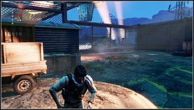 Przeskakujemy z dachu na drabinę [1] i podchodzimy do siatki - Rozdział 16- Wóz albo przewóz | Opis przejścia Uncharted 3 Oszustwo Drakea - Uncharted 3: Oszustwo Drakea - poradnik do gry