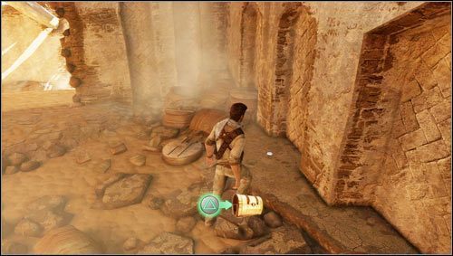 Próbując znaleźć wejście do miasta wejdziemy po drabinie i przeskoczymy przez dziurę w ścianie - Rozdział 19 | Skarby w Uncharted 3 Oszustwo Drakea - Uncharted 3: Oszustwo Drakea - poradnik do gry