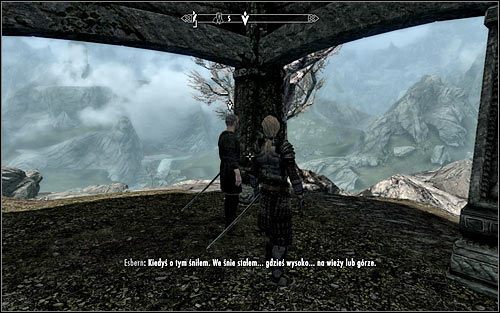Ostatnia z sugerowanych przez grę postaci to Esbern i w tym przypadku należy udać się do Niebiańskiej Przystani - Opracowanie planu odnalezienia Alduina | Upadły | Solucja Skyrim - Skyrim - poradnik, mapy, questy