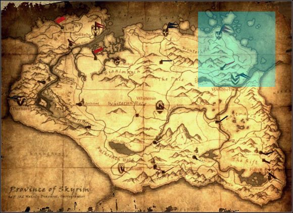 1 - 3 - Północno-wschodnie Skyrim (01-09) | Mapy świata w Skyrim - Skyrim - poradnik, mapy, questy