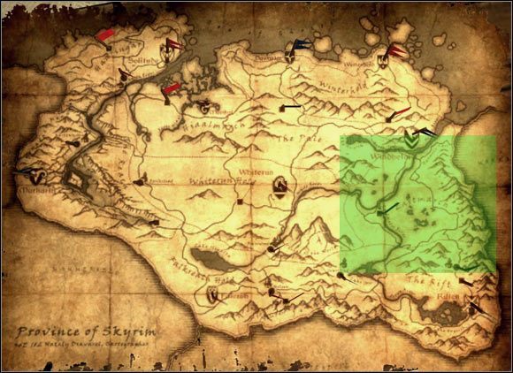 1 - 4 - Wschodnie Skyrim (01-19) | Mapy świata w Skyrim - Skyrim - poradnik, mapy, questy