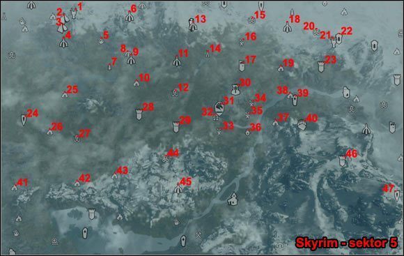 2 - 5 - Środkowe Skyrim (01-21) | Mapy świata w Skyrim - Skyrim - poradnik, mapy, questy