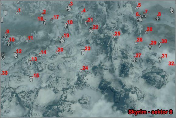 Typ lokacji: jaskinia - 8 - Południowe Skyrim (01-15) | Mapy świata - Skyrim - poradnik, mapy, questy