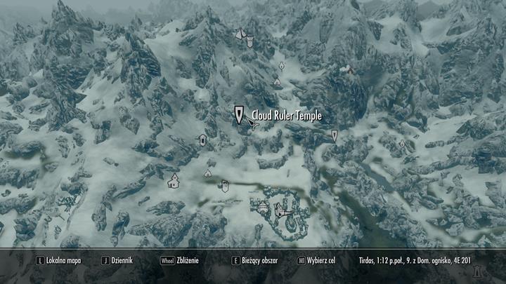 Miejsce rozpoczęcie zadania: Cloud Ruler Temple (na północ od Brumy) - The Way Home | Zadania w grze | Skyrim - Skyrim - poradnik, mapy, questy