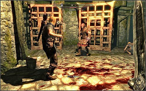 Po dostatecznym zbadaniu pomieszczenia podejdź do Ralofa celem wznowienia przeprawy przez twierdzę - Przeprawa przez twierdzę w towarzystwie Ralofa | Zerwane kajdany | Skyrim - Skyrim - poradnik, mapy, questy