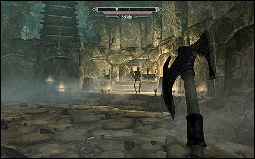Już wkrótce powinieneś dotrzeć do mijanej wcześniej ogromnej pieczary - Wyprawa do świątyni Ustengrav (2) | Róg Jurgena Wiatrowładnego | Solucja Skyrim - Skyrim - poradnik, mapy, questy