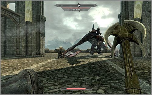Szybko wycofaj się teraz z punktu widokowego, albowiem smok powinien tu już za kilka chwil wylądować - Uwięzienie smoka | Upadły | Solucja Skyrim - Skyrim - poradnik, mapy, questy