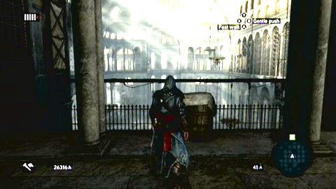 Po drugiej stronie ponownie skręć w lewo i wskocz na drewnianą belkę za balustradą - Hagia Sophias Secret (2) | Ishak Pashas Memoir Pages w AC Revelations - Assassins Creed: Revelations - poradnik do gry