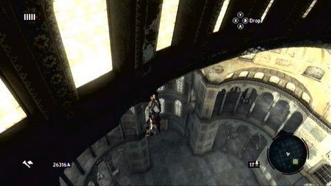Dalej przesuwaj się cały czas w prawo - Hagia Sophias Secret (2) | Ishak Pashas Memoir Pages w AC Revelations - Assassins Creed: Revelations - poradnik do gry