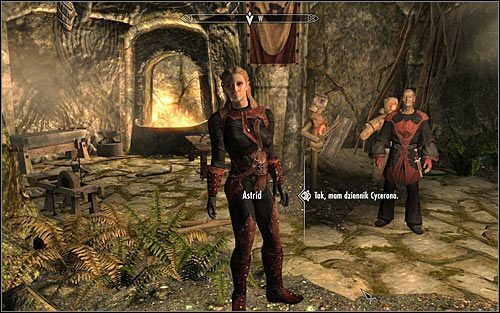 Powróć do głównej jaskini, odszukaj Astrid i zainicjuj z nią rozmowę (powyższy screen) - Lek na szaleństwo (1) | Zadania Mrocznego Bractwa | Solucja Skyrim - Skyrim - poradnik, mapy, questy