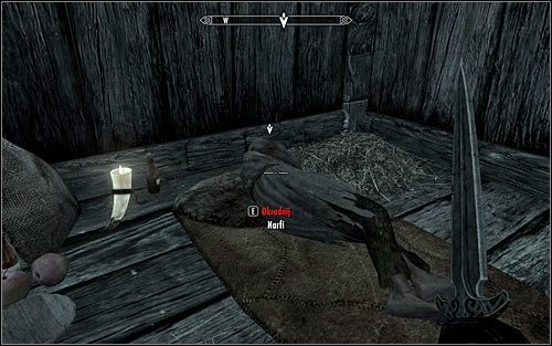 Kucnij i ostrożnie wejdź do zniszczonego domu - Zlecenie- Zabij Narfiego | Zadania Mrocznego Bractwa | Solucja Skyrim - Skyrim - poradnik, mapy, questy