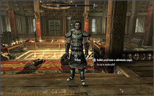 Wejdź do sanktuarium gdzie automatycznie powinien do Ciebie podbiec Vilkas (powyższy screen) - Prosto w serce cz.1 | Zadania Towarzyszy | Solucja Skyrim - Skyrim - poradnik, mapy, questy