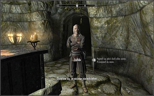 Tolfdir powinien do Ciebie podejść i sam zainicjować rozmowę, przy czym jego pierwsze pytanie będzie dość ogólne, albowiem on sam nie doświadczył wizji - W podziemiach Saarthal (1) | Questy Akademii w Zimowej Twierdzy | Solucja Skyrim - Skyrim - poradnik, mapy, questy