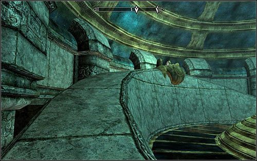 Skorzystaj ze ścieżki prowadzącej do górnej konsoli (powyższy screen) - Ujawnianie niewidocznego (3) | Questy Akademii w Zimowej Twierdzy | Skyrim - Skyrim - poradnik, mapy, questy