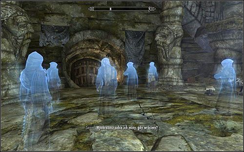 Przejdź nieznacznie na północ i zauważ, że w okolicy pojawiły się duchy - Laska Magnusa (1) | Questy Akademii w Zimowej Twierdzy | Solucja Skyrim - Skyrim - poradnik, mapy, questy