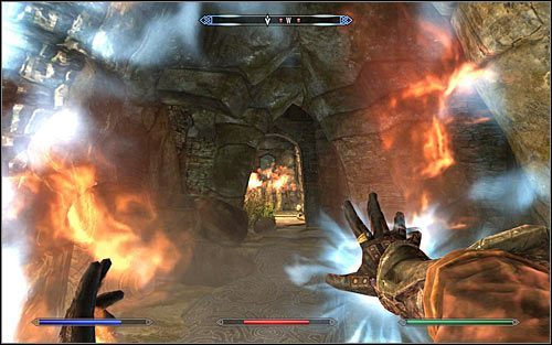 Działanie wspomnianej wyżej drugiej pułapki polega na wystrzeliwaniu w stronę bohatera kul ognia - Laska Magnusa (2) | Questy Akademii w Zimowej Twierdzy | Solucja Skyrim - Skyrim - poradnik, mapy, questy