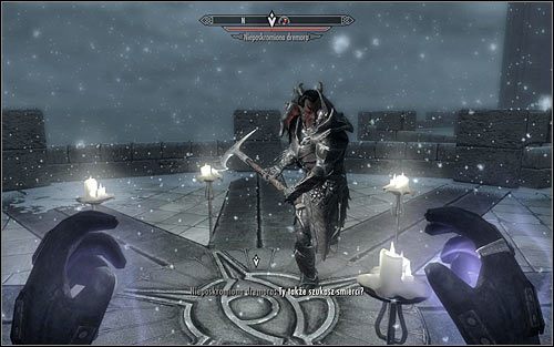 Jeżeli wszystko wykonałeś zgodnie z planem, to pojawi się tu nieposkromiona dremora - Rytualny czar przywołania | Questy Akademii w Zimowej Twierdzy | Solucja Skyrim - Skyrim - poradnik, mapy, questy