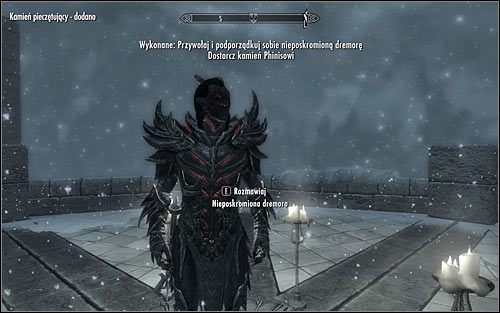 Zaczekaj aż dremora zniknie i po raz ostatni rzuć zaklęcie Przywołanie nieposkromionej dremory - Rytualny czar przywołania | Questy Akademii w Zimowej Twierdzy | Solucja Skyrim - Skyrim - poradnik, mapy, questy