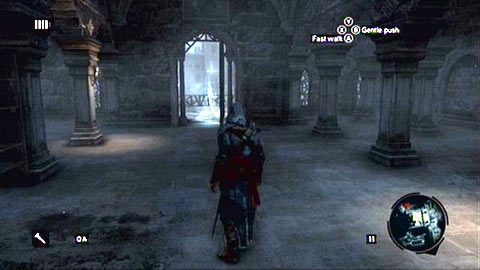 W drugim pomieszczeniu wejdź na pierwsze schody i opuść budynek przez drzwi z prawej - Sekwencja 1 - Niczym powrót do domu (3) | Opis przejścia - Assassins Creed: Revelations PC - kompletny poradnik do gry