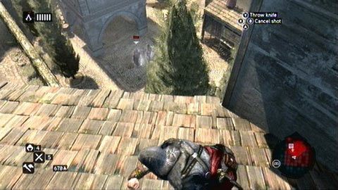 Wybierz wtedy noże do rzucania, wyceluj w kapitana i rzuć bronią - Sekwencja 2 - Rozstaje świata (7) | Opis przejścia Assassins Creed Revelations - Assassins Creed: Revelations PC - kompletny poradnik do gry