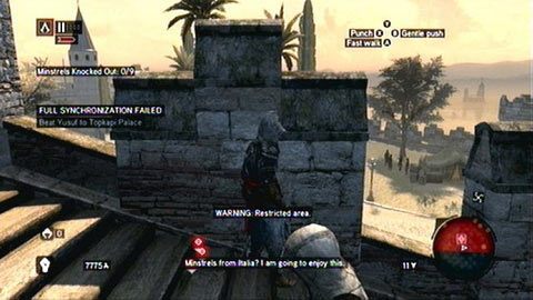 Jeżeli jednak wylądujesz już na ziemi, nie trać czasu na wspinanie się z powrotem na górę - Sekwencja 4 - Bezlitosna wojna (1) | Opis przejścia Assassins Creed Revelations - Assassins Creed: Revelations PC - kompletny poradnik do gry