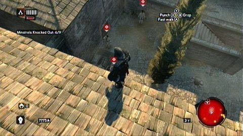 Wdrap się na nią i szybko przebiegnij na drugą stronę obstawionego strażnikami placu - Sekwencja 4 - Bezlitosna wojna (1) | Opis przejścia Assassins Creed Revelations - Assassins Creed: Revelations PC - kompletny poradnik do gry