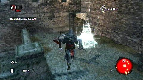 Gdy pobijesz już trójkę grajków, zabierz ich ciała we wskazane miejsce - Sekwencja 4 - Bezlitosna wojna (1) | Opis przejścia Assassins Creed Revelations - Assassins Creed: Revelations PC - kompletny poradnik do gry