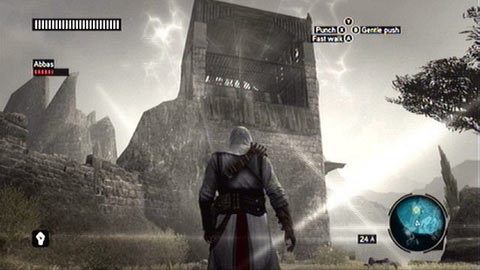Staraj się wtedy stać w bezpiecznym miejscu, tak aby utrata równowagi nie spowodowała upadku - Sekwencja 4 - Bezlitosna wojna (6) | Opis przejścia - Assassins Creed: Revelations PC - kompletny poradnik do gry