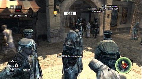Kontynuując śledzenie Tarika, dotrzesz do momentu, w którym dwóch strażników zablokuje dalsze przejście - Sekwencja 5 - Dziedzic imperium (1,2) | Opis przejścia - Assassins Creed: Revelations PC - kompletny poradnik do gry