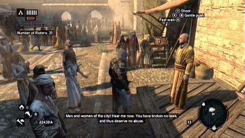 Twoim pierwszym zadaniem będzie przekupienie trzech znajdujących się na placu heroldów - Sekwencja 5 - Dziedzic imperium (1,2) | Opis przejścia - Assassins Creed: Revelations PC - kompletny poradnik do gry