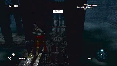 Na ostatniej drewnianej belce, odwróć się w prawo i przedostań się na drugą stronę krat - Sekwencja 6 - Kaprys Fortuny (6) | Opis przejścia Assassins Creed Revelations - Assassins Creed: Revelations PC - kompletny poradnik do gry