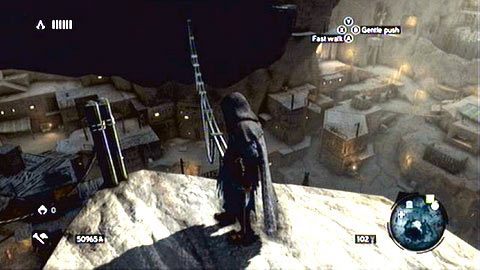 Zobaczysz tam rozwieszoną linę, po której musisz przejść na drugą stronę - Sekwencja 7 - Podziemny świat (3,4) | Opis przejścia - Assassins Creed: Revelations PC - kompletny poradnik do gry