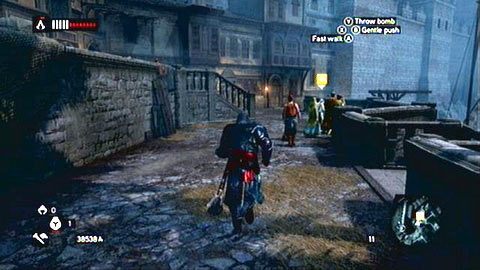 Gdy kobieta zacznie uciekać, biegnij za nią i powal hakiem (RT+B) - Misje rekrutów (4-6) | Zadania dodatkowe Assassins Creed Revelations - Assassins Creed: Revelations PC - kompletny poradnik do gry